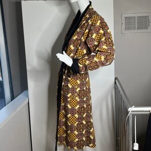 Idle Hour Sz M 100% Cotton Wrap Tie Robe Front Patch Pockets